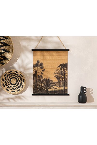 English Home Exotic Palm Bambu Duvar Aksesuarı 38x46x1,2 Cm Natural-siyah