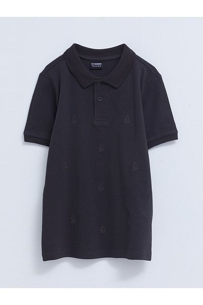 LC Waikiki Polo Neck Embroidery Detailed Short Sleeve Boys' T-Shirt