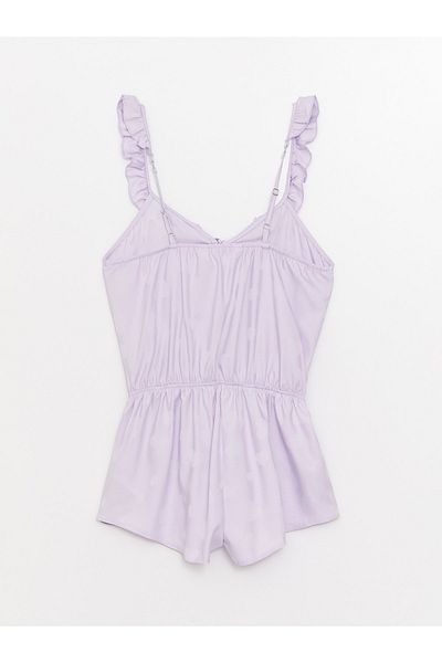 LC Waikiki Satin-Jumpsuit mit V-Ausschnitt und geraden Trägern für Damen