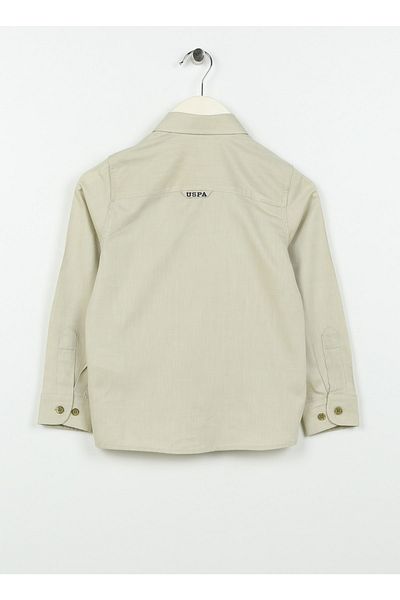 U.S. Polo Assn. Изчистена момчешка риза в цвят каки Cedcolorkids023y