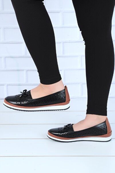 Ayakcenter Pantofi balerină pentru femei Wanetti 123-atm negri