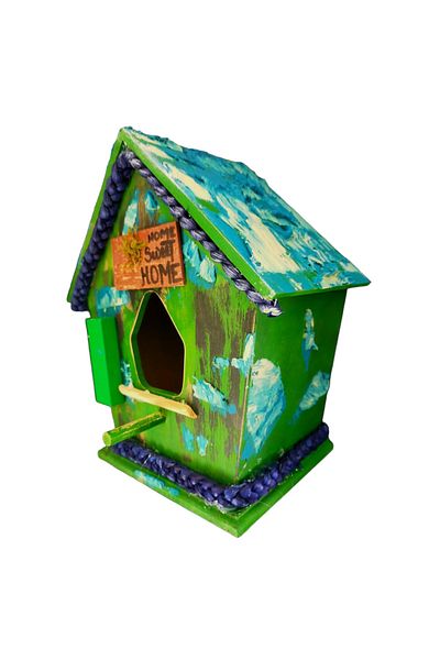 Home Decorative Wooden Colorful Bird House/Bird's Nest Green