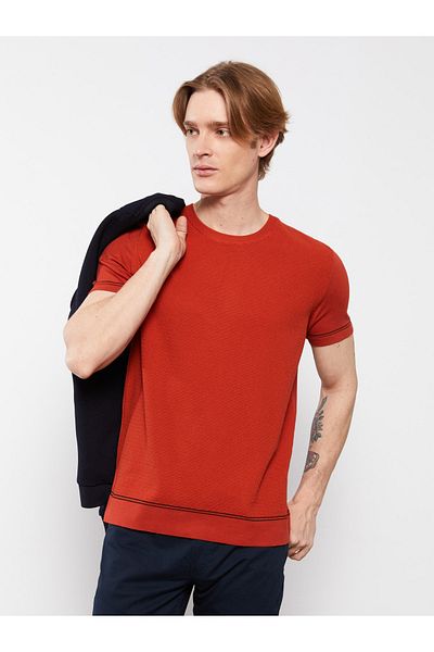 LC Waikiki Kurzarm-Strick-T-Shirt für Herren mit Rundhalsausschnitt