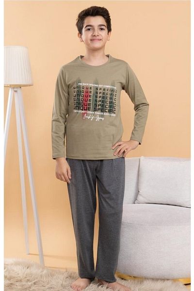 PİJAMMA Young Men's Seasonal Long Sleeve Thin Pajama Set