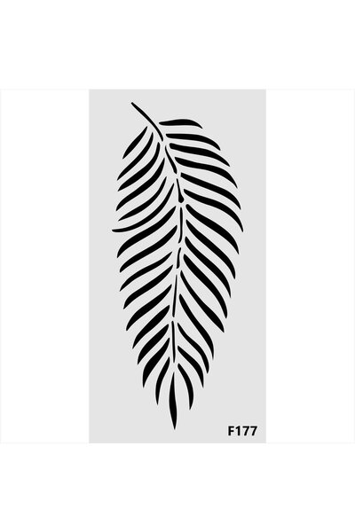 STENCİLTASARIM Stencil Tasarım F177 Tropikal Yaprak- Dekoratif Duvar, Fayans Ve Eşya Boyama Şablonları 25x50cm