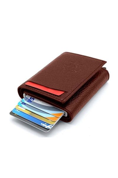 Walle's Polo Jones Leather Claret Red Snap Automatic Mechanism Men's Wallet-Card Holder