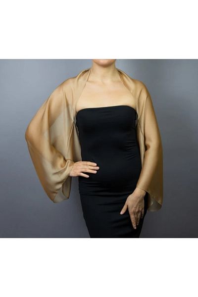 es moda shop Amylee Chiffon Shawl Bolero Gold