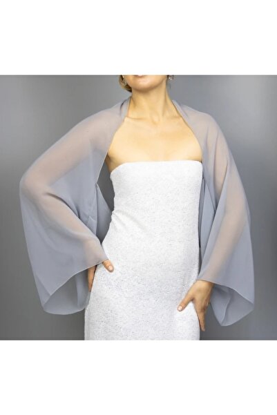 es moda shop Amylee Şifon Şal Bolero Gri