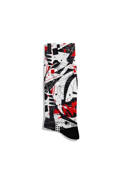 Eğlenceli Çoraplar Fun Socks Unisex Geometric Mixed Ethnic Pattern Printed Socks Ecsoket311