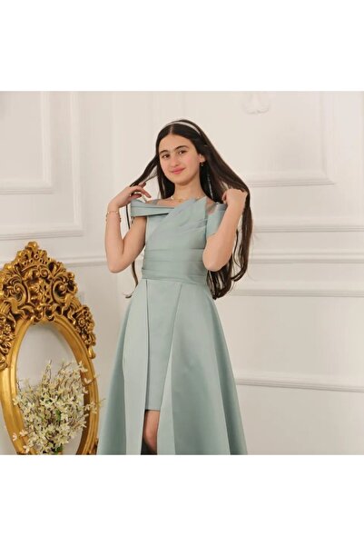RÜYAM ÇOCUK فستان سهرة من الساتان مع ذيل
