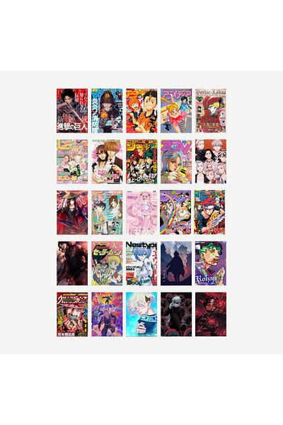 Ororabutik Σετ με 25 αυτοκόλλητα Anime - Σετ αυτοκόλλητων Scrapbook Bullet Journal