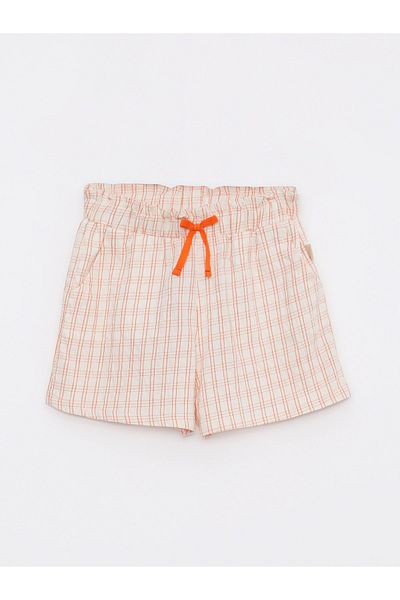 LC Waikiki Elastic Waist Plaid Girl's Shorts