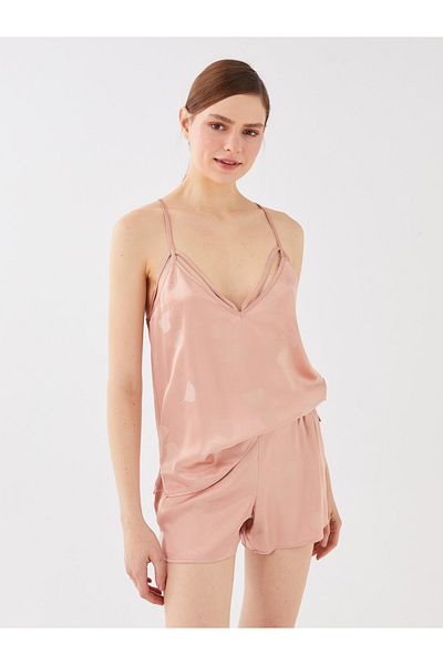 LC Waikiki Gemusterte Pyjamahose aus Satin für Damen mit elastischem Bund