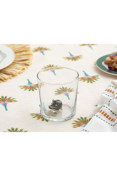 English Home Hippopotamus Glass Soft Drink Cup 350 Ml Gray