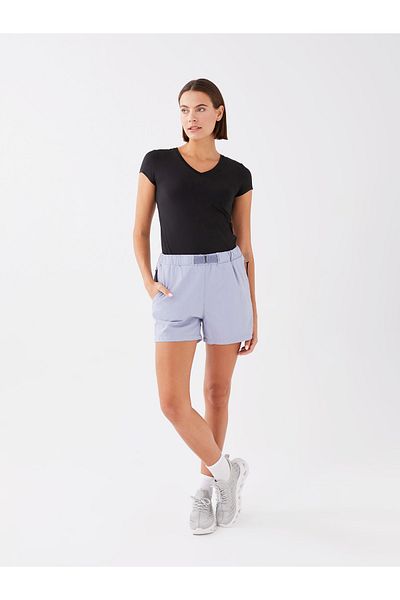 LC Waikiki Reflektierende bedruckte Damen-Shorts mit elastischem Bund