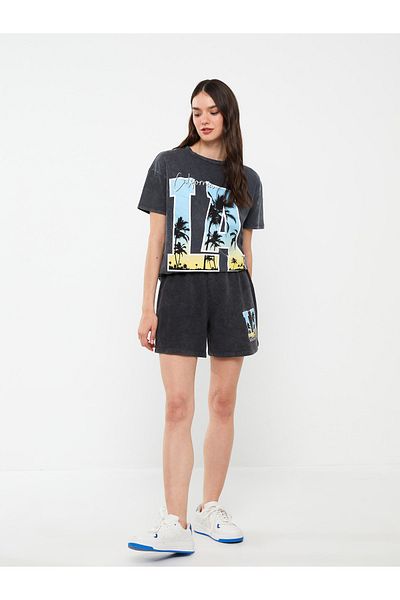 LC Waikiki Elastic Waist Printed Women's Shorts