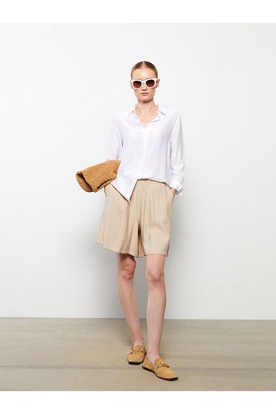 LC Waikiki Gerade Damen-Shorts – elastische Taille