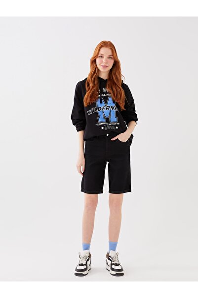 LC Waikiki Γυναικείο τζιν σορτς με κανονική εφαρμογή σε ίσια τσέπη