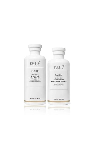 Keune Satin Oil Shampoo and Conditioner - 300 Ml and 250 Ml Free for Dry, Life-Free, Special Hair (Set of 2)