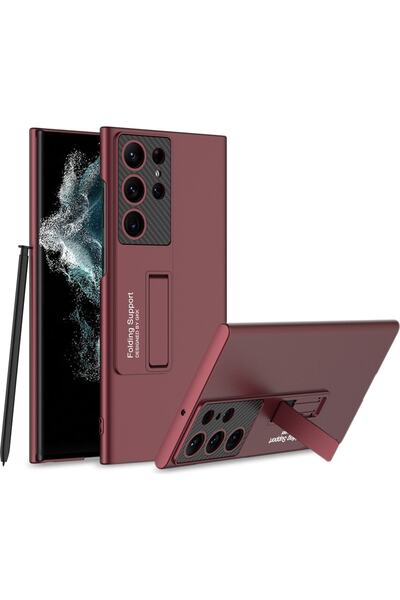 Case 4U Samsung Galaxy S23 Ultra Uyumlu Kılıf Kamera Korumalı Standlı Ays Sof...