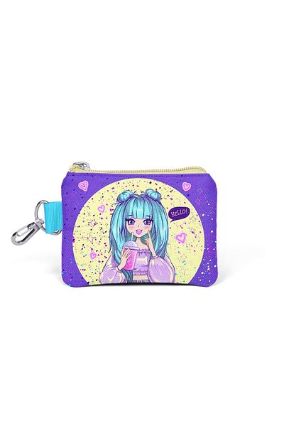 Coral High Kids Purple Pink Anime Girl Patterned Coin Purse 21835