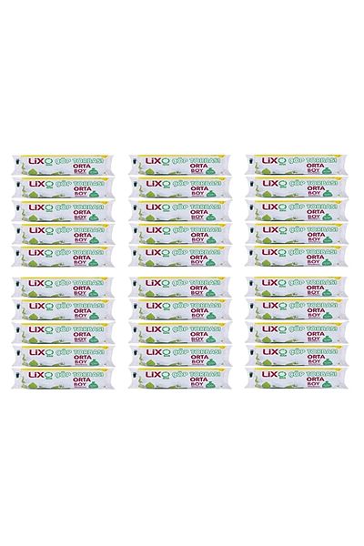 LİXOBAG Medium Size Garbage Bag 55x60 Cm 20 Pieces Rolls * 30 Packs = 600 Pieces Blue