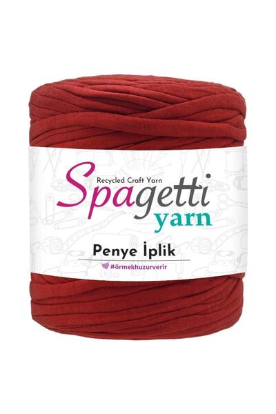 Spagettiyarn Penye Ip Canlı Kırmızı El Örgü Ipliği