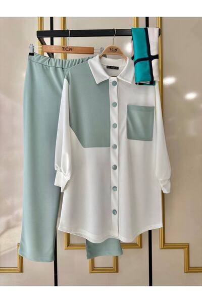 asyadabutik Single Pocket Shirt Trouser Set