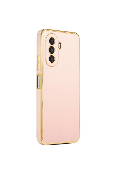 Rivor Huawei Nova Y70 Uyumlu Kılıf Parlak Kenarlı Altın Işlemeli Kamera Korum...