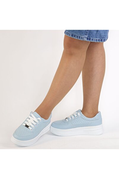 MixBrand Pantofi de damă, cu talpă groasă, cu șireturi, albaștri, pantofi sport casual