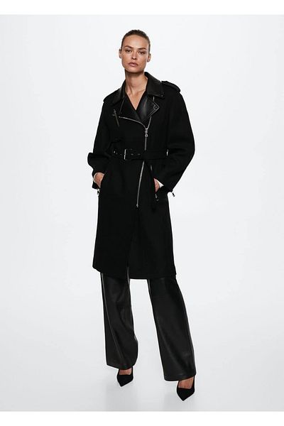 MANGO Woman Wool Biker Jacket