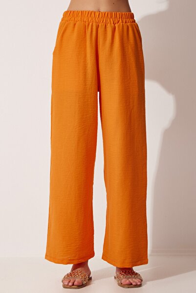 Happiness İstanbul Set pantaloni tunică Ayrobin colier portocaliu de damă ZH00019