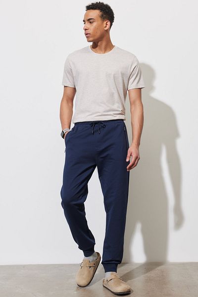 ALTINYILDIZ CLASSICS Men's Navy Blue Standard Fit Regular Cut Sweatpants