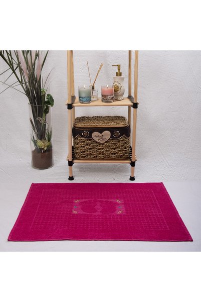 Three Roses 50x70 Foot Towel with Embroidery Detail 1 Piece Bathroom Foot Mat Cotton Dowry Towel