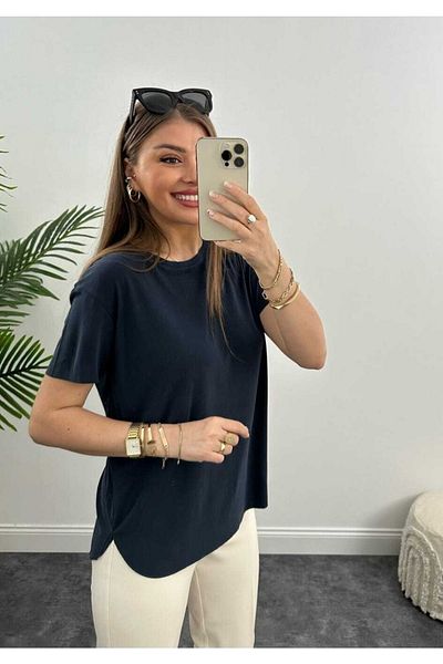 MADAME MELEK Modal κοντομάνικο μπλουζάκι Oversize καπνιστό μπλουζάκι
