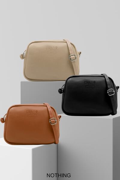 NOTHING Dámská 3dílná mini městská taška Set Black Tan Mink