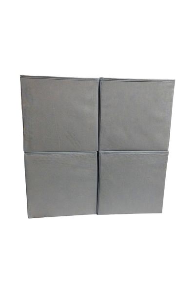 Balkan Room 4 Pieces Gray Multi-Purpose Closet Organizer Box Decorative Storage Box Shelf Organizer Large