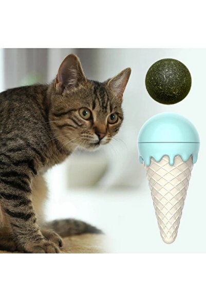 Dream Plus Ice Cream-Shaped Catnip Edible Catnip Herb Play Ball Toy Cat Lick Ball