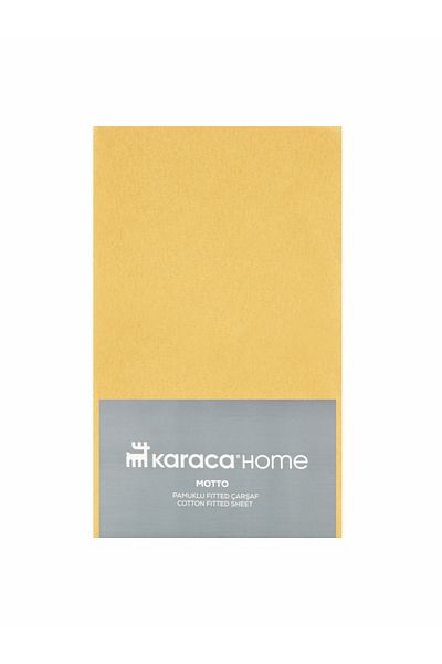 Karaca Home Motto Combed Cotton Fitted Bed Sheet Double 160x200+30 Cm Mustard