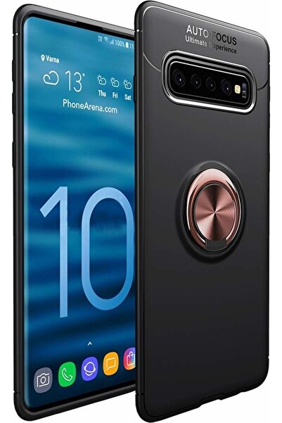 Case 4U Samsung Galaxy S10 Plus Uyumlu Kılıf Autofocus Shockprof Ravel Yüzükl...