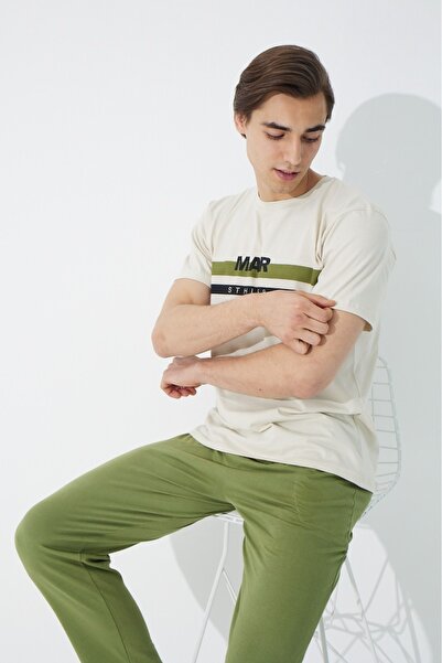 Ayans Pijama Σετ ανδρικών πιτζάμες 100% βαμβακερές χτενισμένες τσέπες