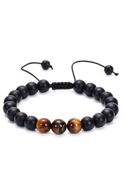 Online Hediye Sepeti Macrame Braided Globe Cut Onyx & Turtle Eye Combination ...