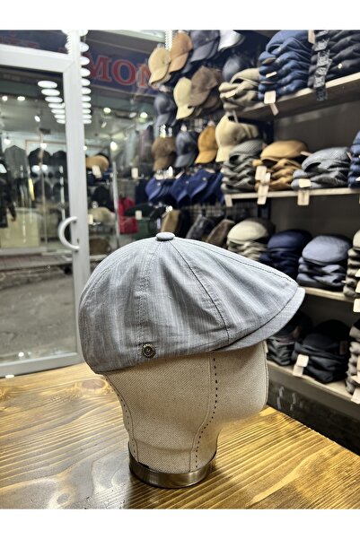 Melik şapka Yazlık Keten Gri Ingiliz Devıd Beckham Erkek Kasket Şapka