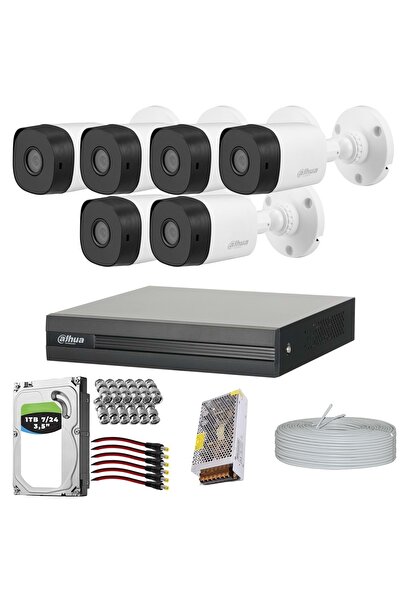 DAHUA 6 Kameralı Güvenlik Kamera Sistemi Hazır Set 1tb 7/24 Hdd