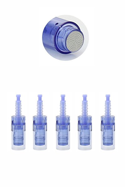 Lalvolin 5 Adet Nano Pin Dermapen Başlık Mavi Klipsli A6 Cihazına Uyumlu