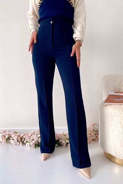 Sands Tekstil High Waist Flare Leg Woven Trousers