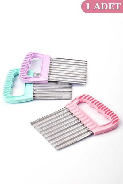 Flosoft Onikiden Tırtıklı Cips Doğrayıcı, Paslanmaz Şekilli Sebze Meyve Patates Dilimleyici