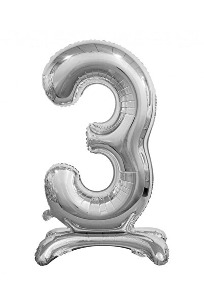 BEST PARTİ DOĞUM GÜNÜ PARTİ SÜSLERİ بالون فويل فضي اللون بعمر 3 سنوات، مقاس 3...