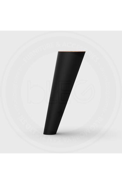 BLEG 4 X 15cm Ahşap Mobilya Ayağı - Açılı Konik Ayak - Siyah