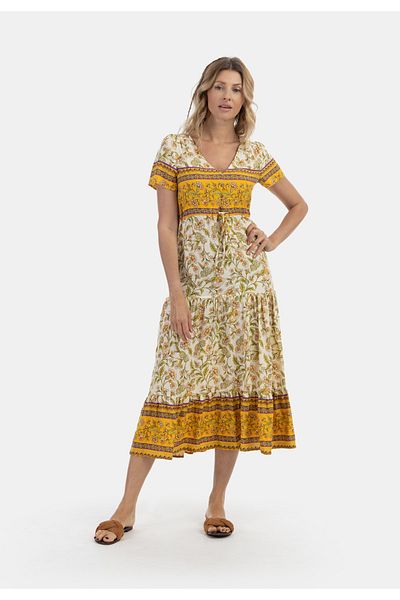 USHA FESTIVAL - Sommerkleid cu Blumenprint Carnea